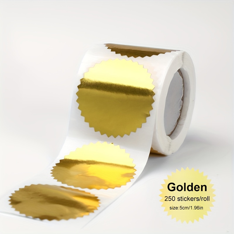 100pcs Golden Self Adhesive Embossed Seals Gold Stickers Medal