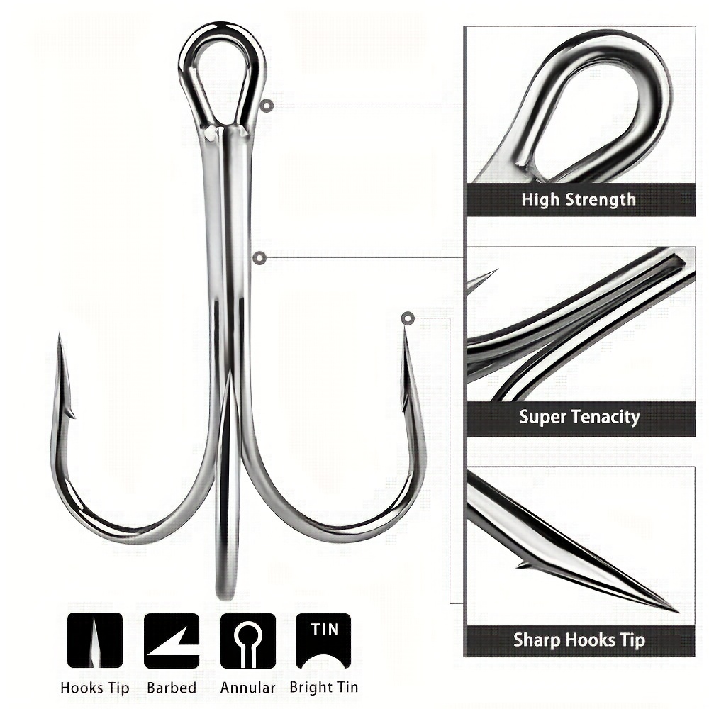 Proberos High Carbon Steel Treble Hooks Fishing Tackle - Temu