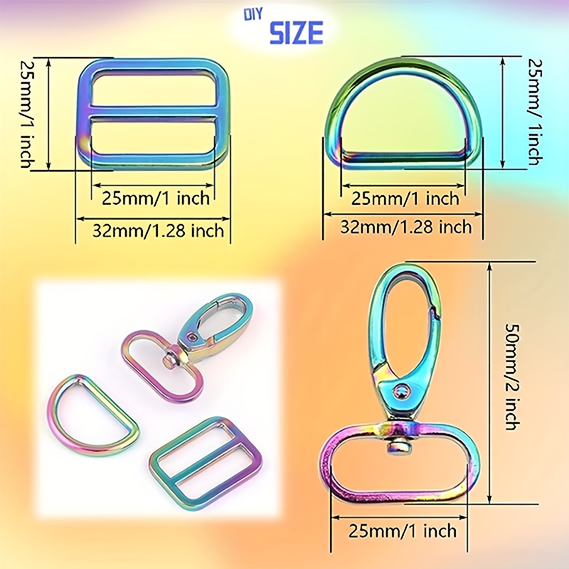 60 Pack Key Chain Clip Hook Swivel Clasp with D Ring Clip Hook Lanyard Snap  Hooks 360 Degree Flexible Lobster Claw Clasps Fastener Hooks for Keychain
