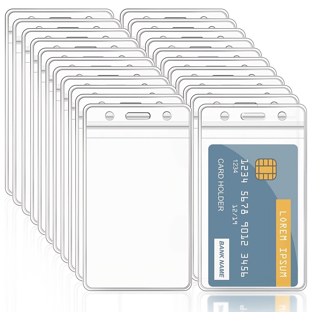 Funda para tarjeta de identificación transparente e impermeable de 5  piezas: ¡proteja sus tarjetas de crédito bancarias e identificaciones  contra daño