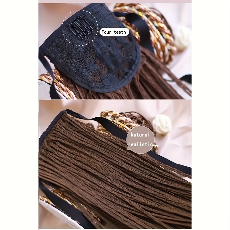 Box Braids Ponytail With Ribbon Tie Extensions Natural Look