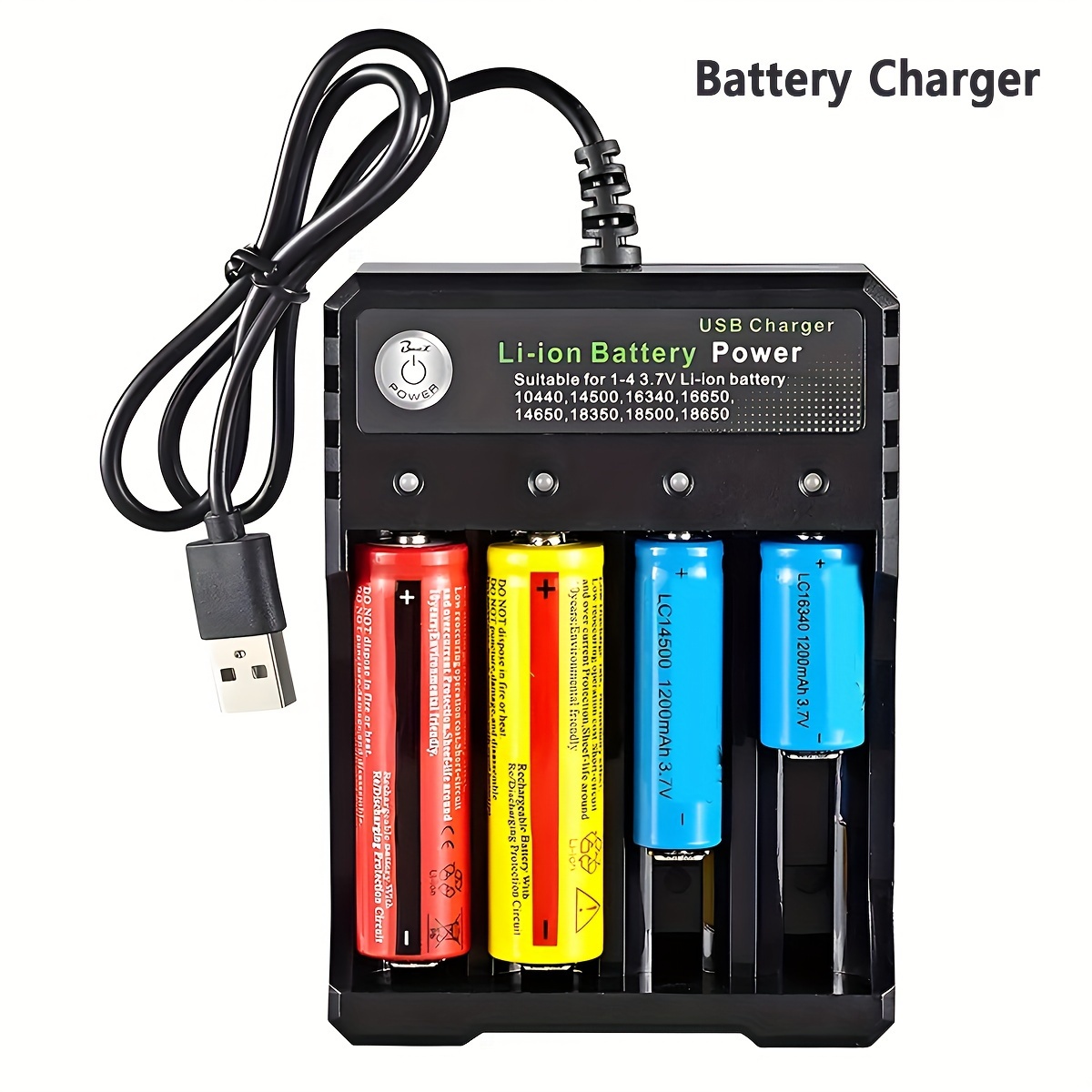 18650 li-ion Battery Charger, Suitable for 3.7v Battery 20700 10440 14500  18500 16340 17500 18650 Charger Charger, USB Single Slot Battery Charger