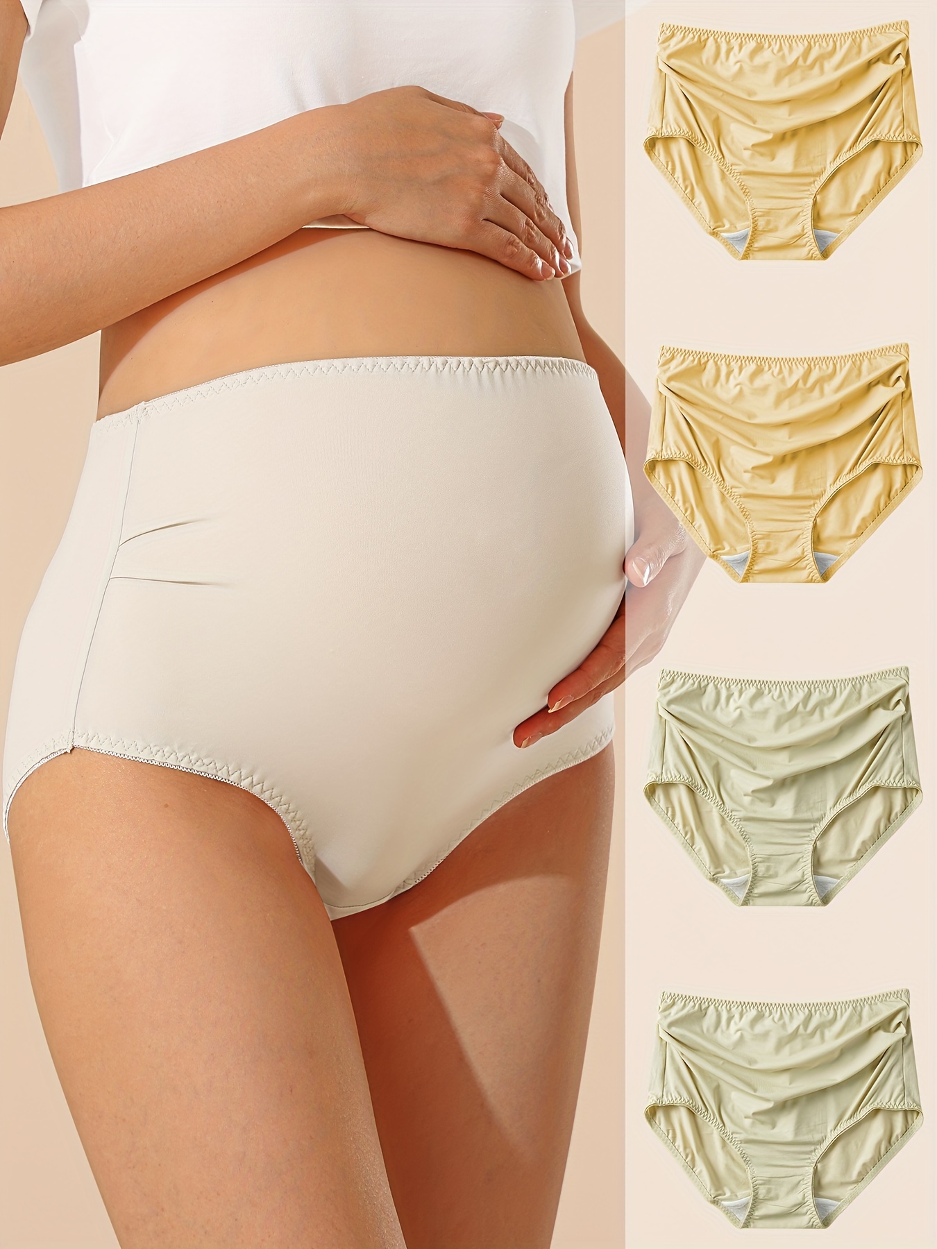 Women's Maternity Solid Underwear Belly Support Boxer Briefs - Temu Canada