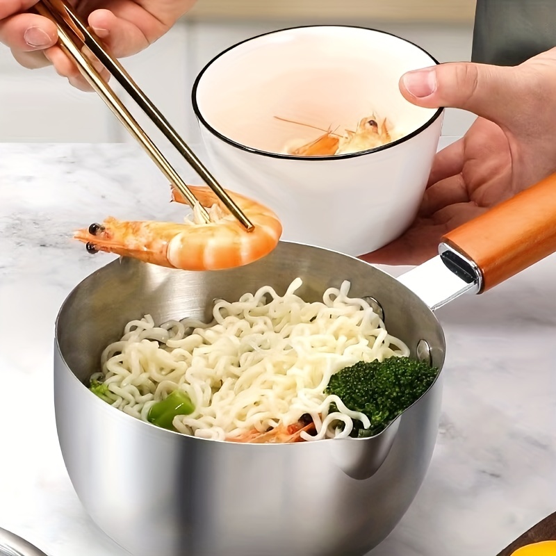 1pc Stainless Steel Korean Ramen Pot With Lid, Instant Noodle Cooking Pot,  Kitchen Utensils And Gadgets For Home Cooking