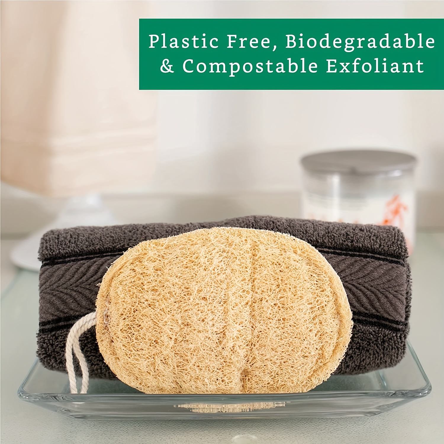 Exfoliating Loofah Sponge Set for Showering Spa Facial Cleansing