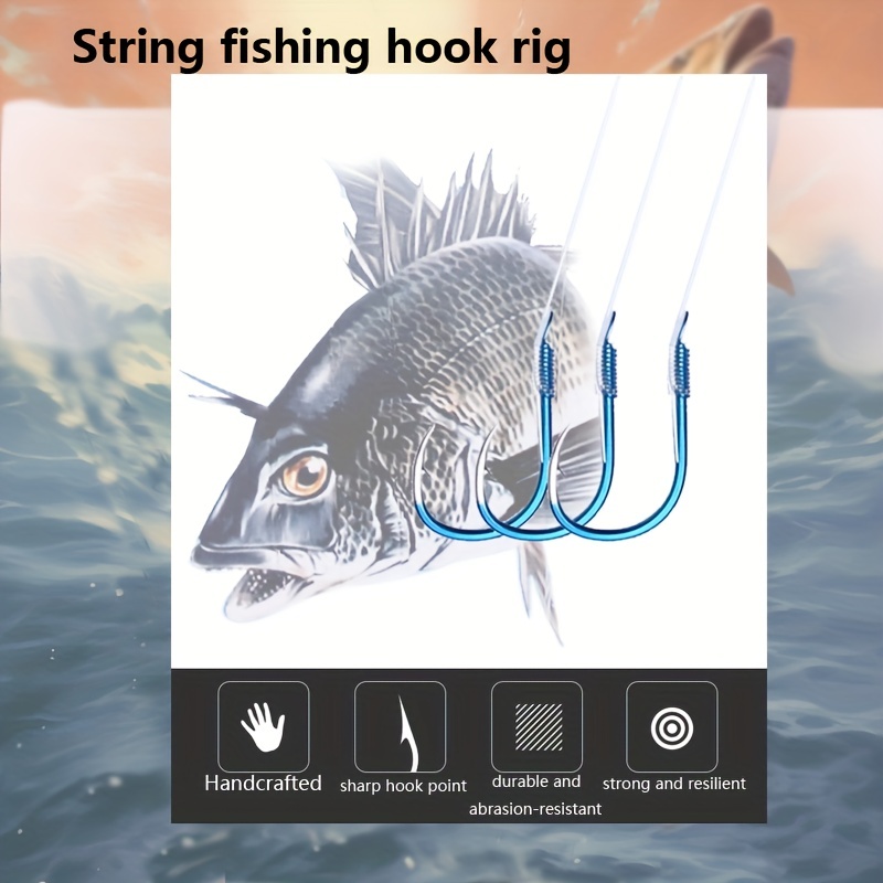 3 Hooks Saltwater Fishing Rigs Sharp Hooks Stainless Steel - Temu