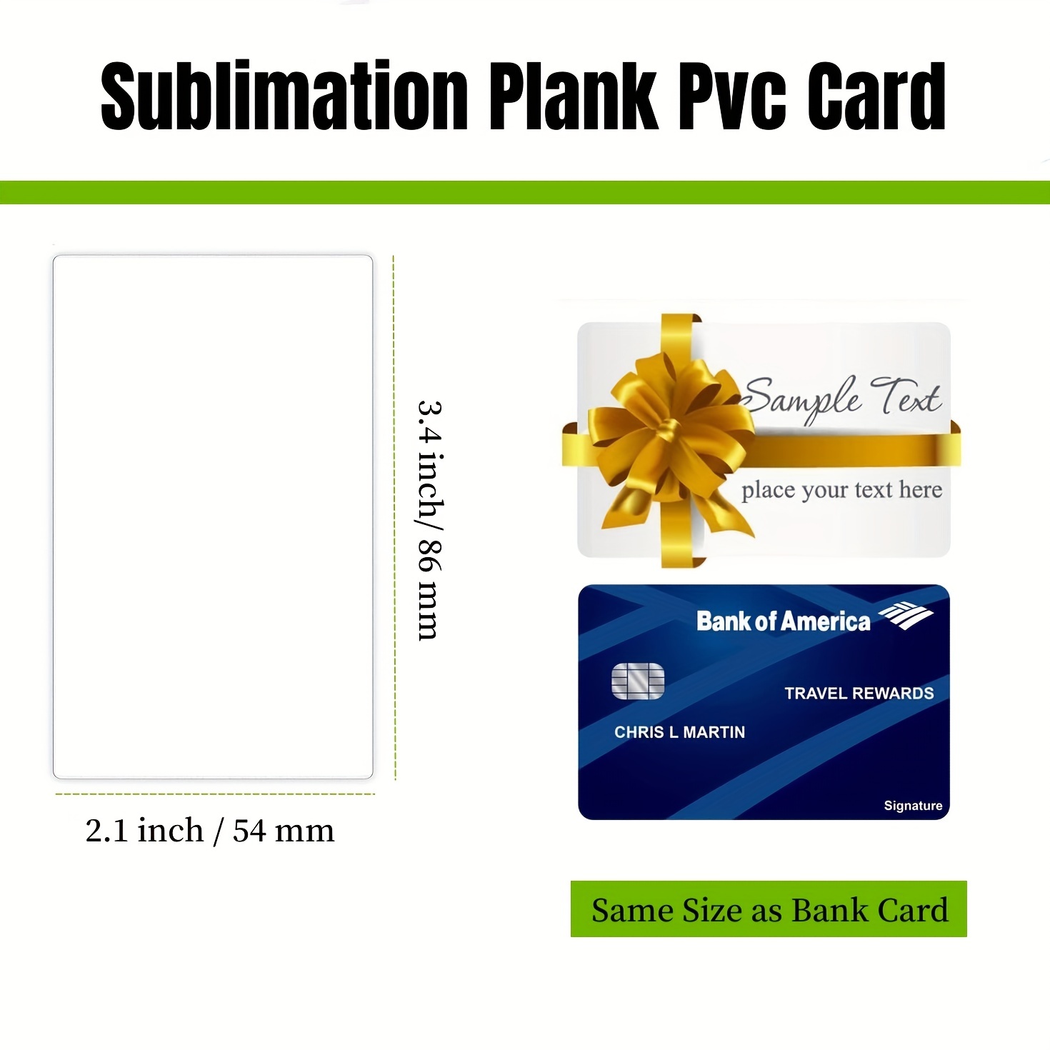 Sublimation Business Cards, Sublimation Business Card Blanks, 0.22 Mm Thick  PVC White Business Cards, 3.4 X 2.1 Inch Blanks Name Card