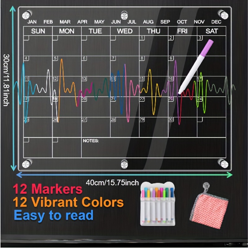Acrylic Magnet Calendar Board Suitable For Use In - Temu