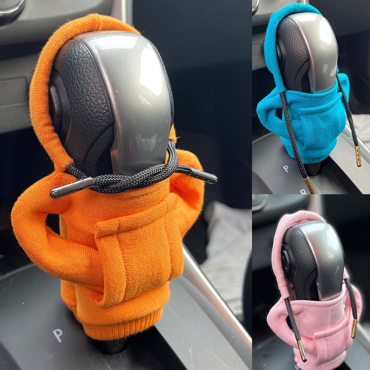 Car Gear Handle Cover Gear Lever Small Sweater Hooded - Temu