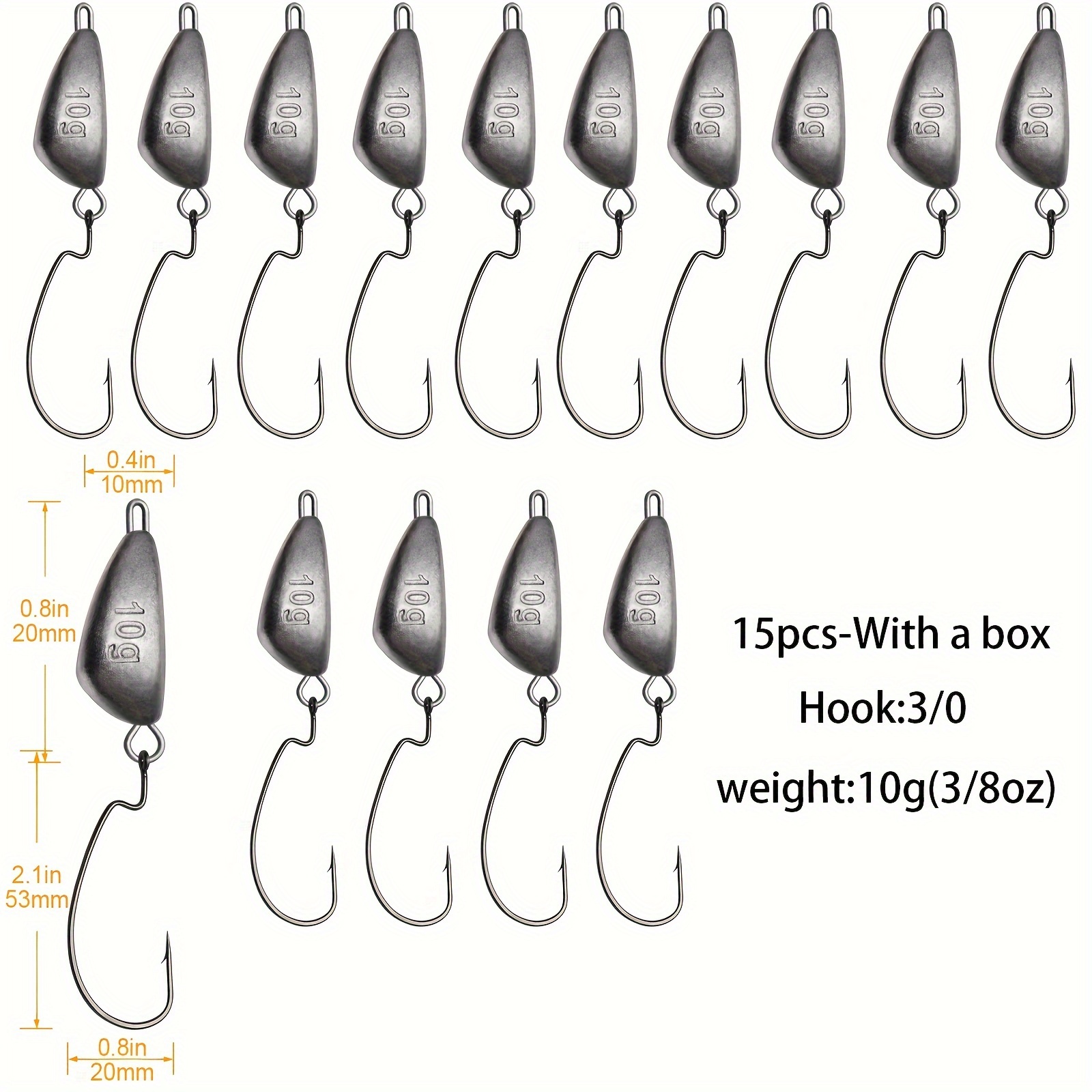 8 Sizes Swing Jig Heads Texas Rig Hooks Fishing - Temu
