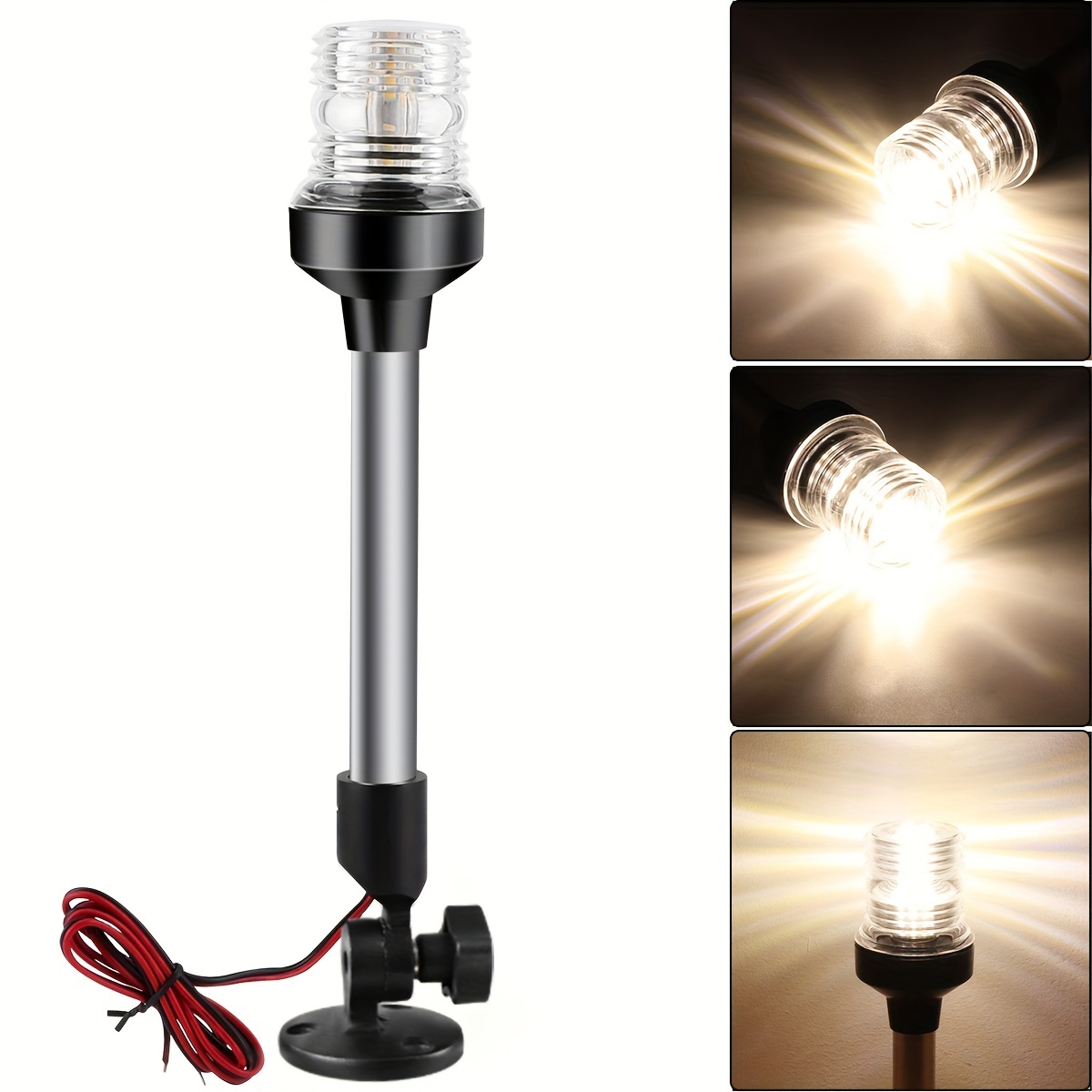 12 24v Adjustable Led Navigation Anchor Lights All Round Fold Down Stern  Light Aluminum Base And Tube Waterproof 2nm Visibility For Fishing Boat  Yacht Pontoon