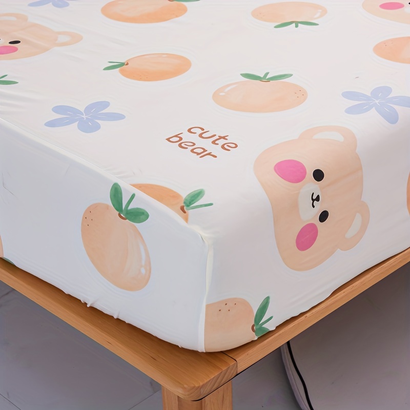 Cute Bear Fitted Sheet Set Dustproof Non slip Mattress - Temu