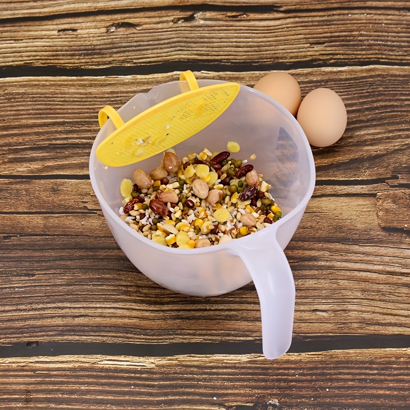 Ergonomic Measuring Cup With Filter And Stirring Egg - Temu