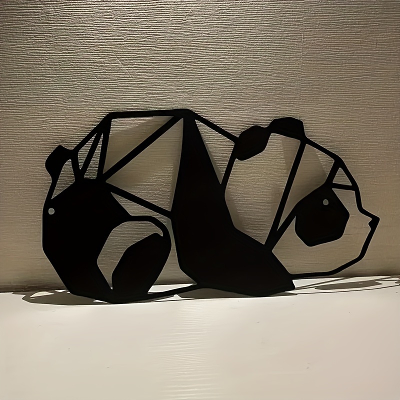 Metal Black Geometric Panda Outdoor Wall Art Decor Living Temu Australia