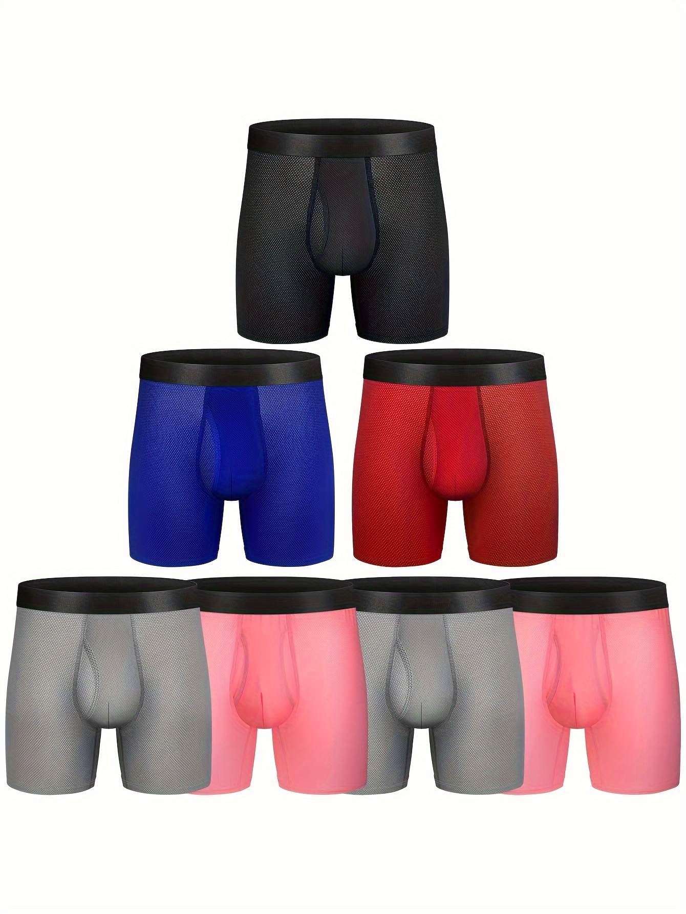 Men's Casual Long Leg Boxers Briefs Quick Drying Stretchy - Temu