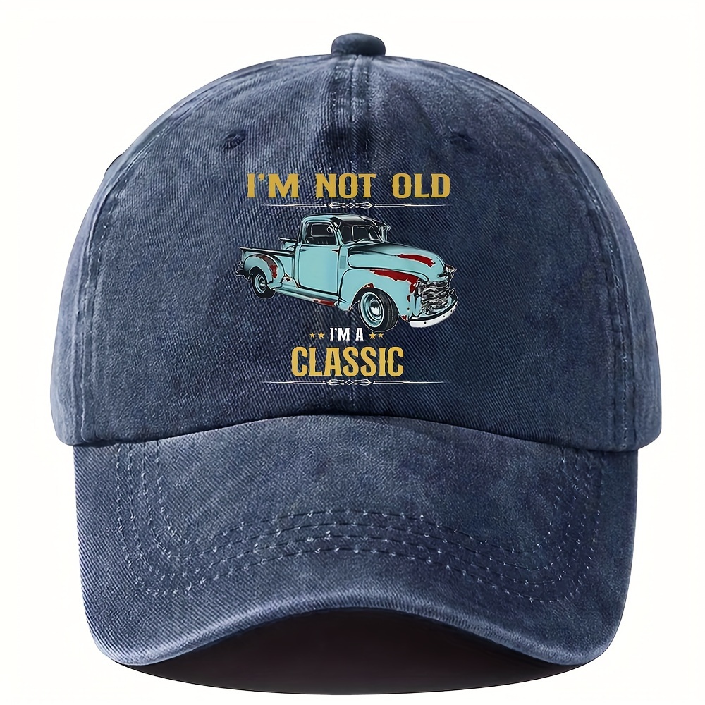 I'm Not Old Print Baseball Men's Retro Washed Distressed Sun Hat, Bucket Hats Outdoor Fashion Accessory Hat,Temu