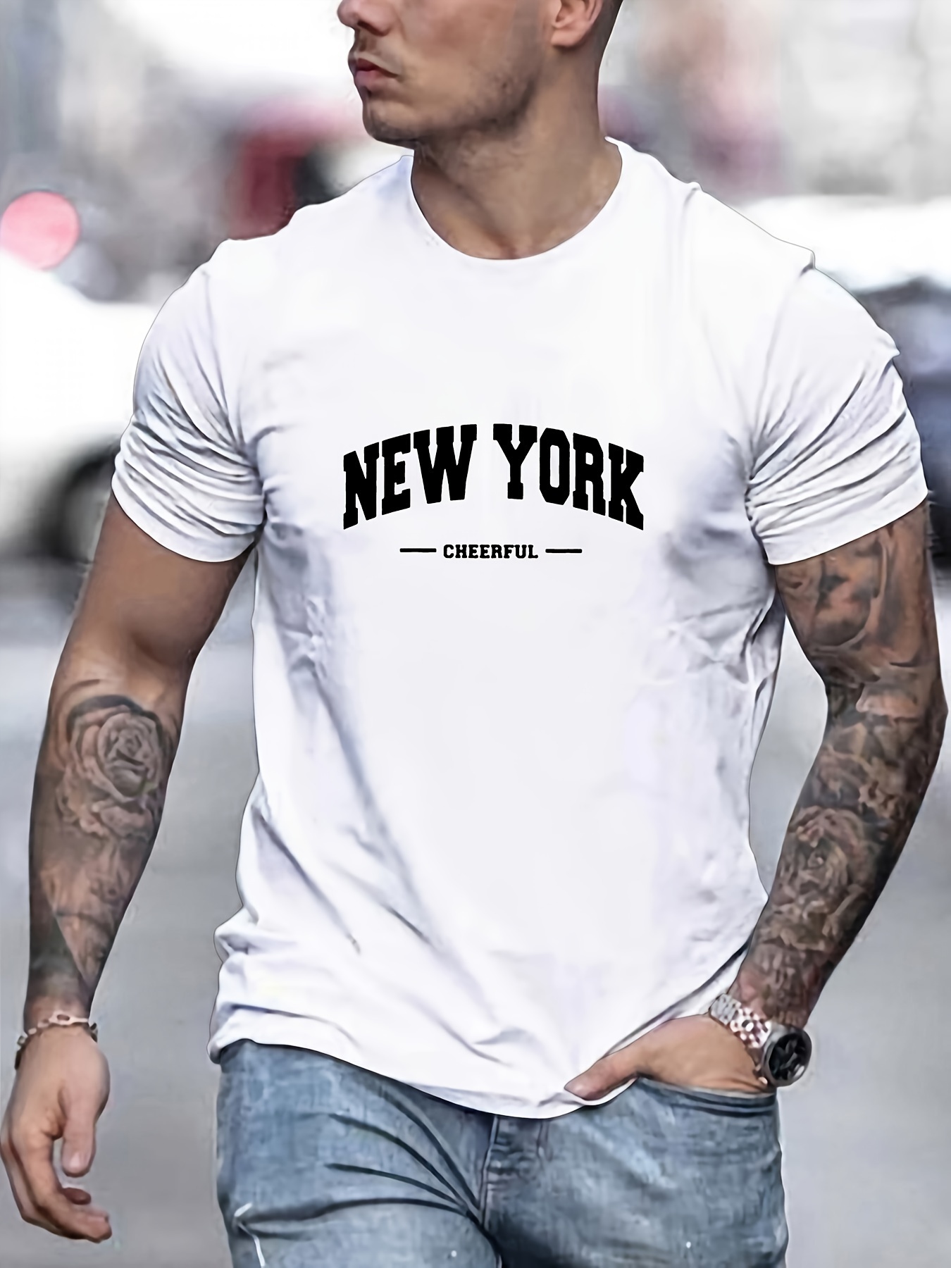 Es Esto Lo Nuevo de Camiseta de cuello alto pequeña con estampado de letras  para hombre ??