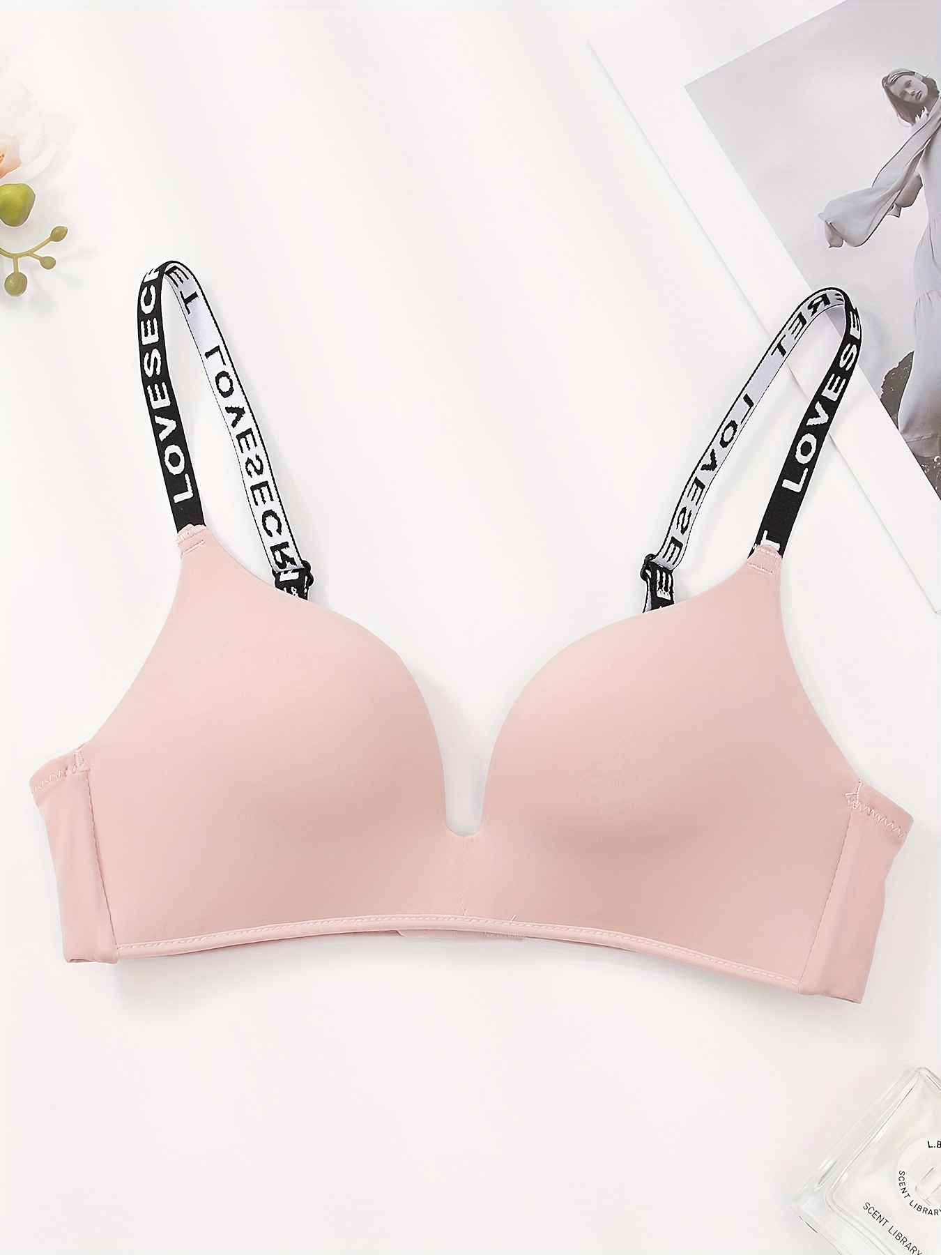 Ribbed Plunge Bras Comfy Breathable Intimates Bra Women's - Temu Canada