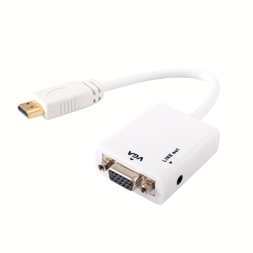 Câble adaptateur HDMI vers VGA en plaqué or, 1080p - pour ordinateur de  bureau, projecteur, HDTV, Raspberry Pi, Roku, Xbox (1,8 m)
