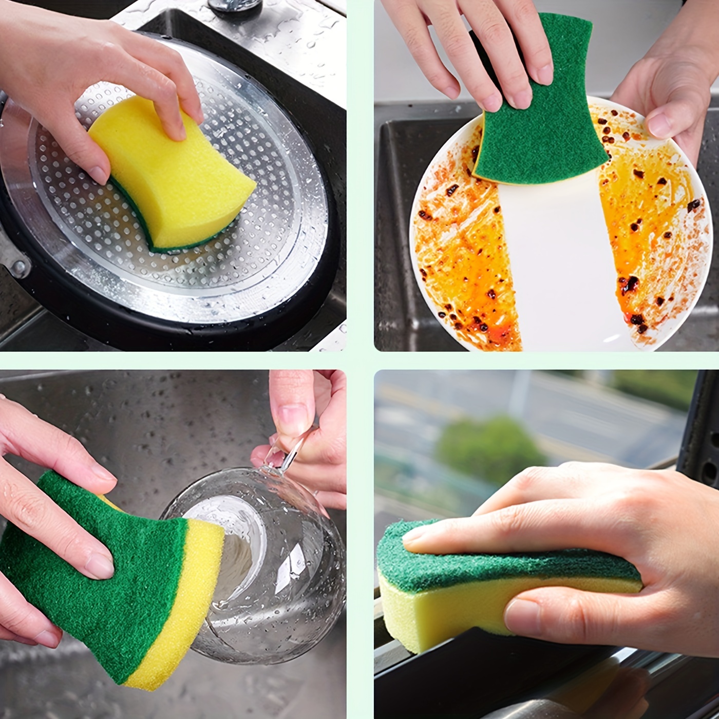 12pcs Dish Washing Sponge Dishes Cleaning Sponges Kitchen Cleaning Sponge  Cleaning Scrub Sponges Sponge Dish Pads