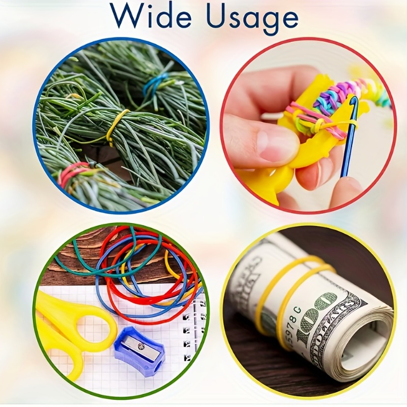 Colored Rubber Bands 38mm Dia. 100-200 Pcs Office School Elastic Bands