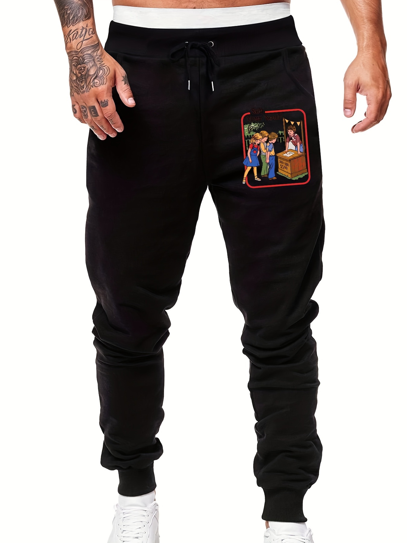 Men's Anime Graphic Sweatpants Drawstring Elastic Waist
