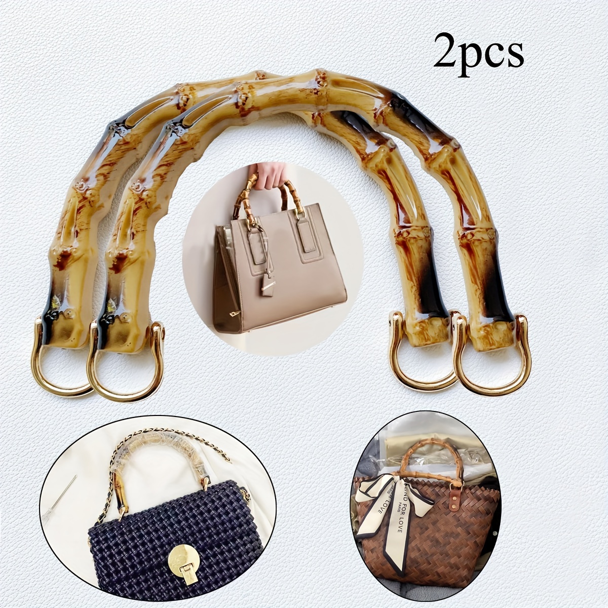 1Pc Imitation Bamboo Bag Handle U Shape Plastic Purse Handles