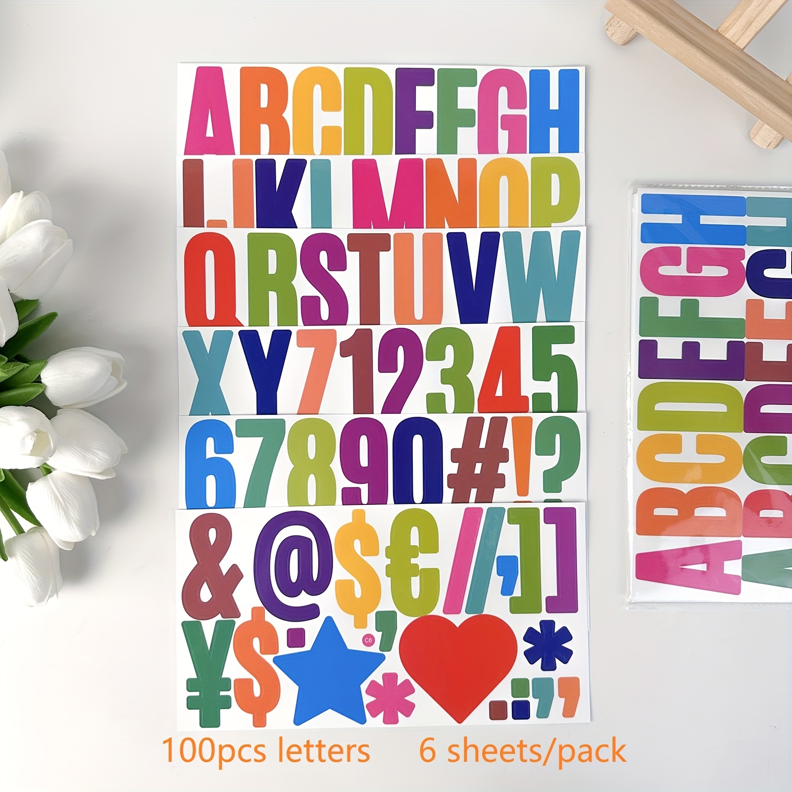 10sheets 2-Inch Ins Style Color Letter Sticker Large Classroom Mailbox Door  Children'S Room Decoration Number Letter Stickers - AliExpress