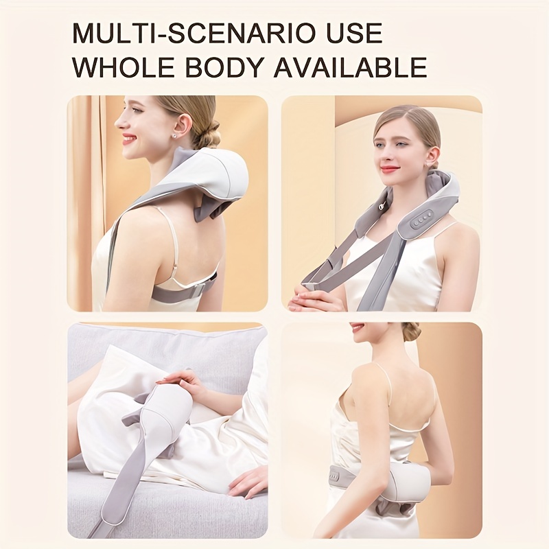 4D Neck Kneading Massager, Deep Tissue with Heating Functions for Shoulder,  Back, Leg, Body Muscle Pain Relief at Home, Office and Car Use 