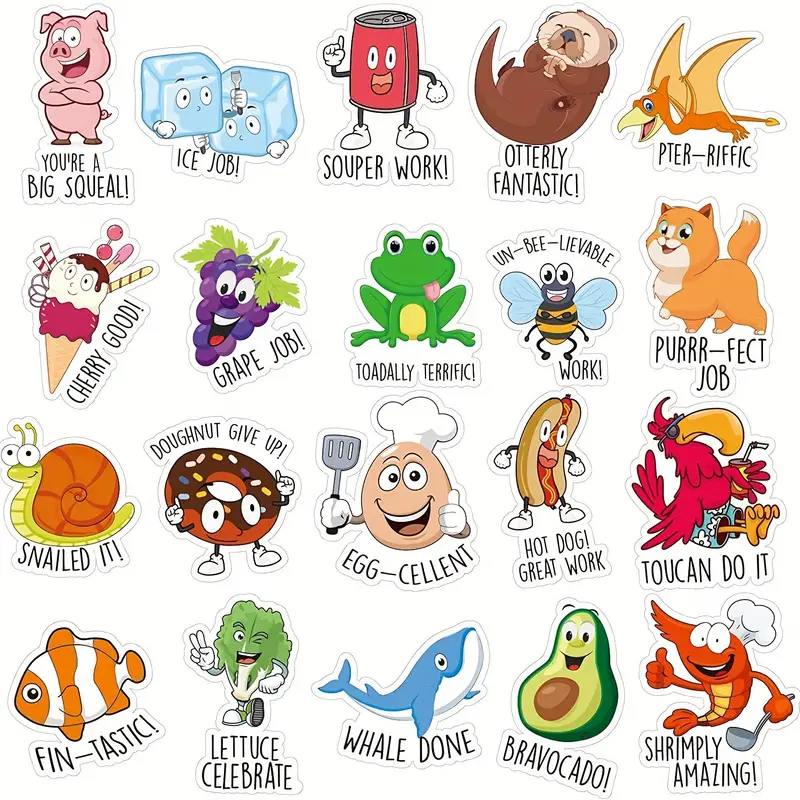 Punny Rewards Stickers Punny Labels Motivational Stickers - Temu