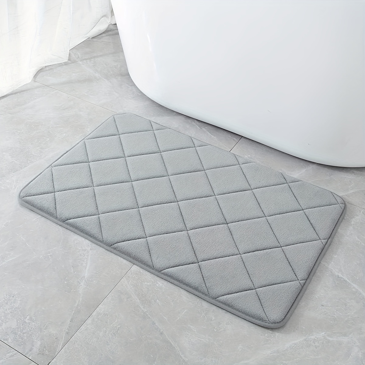 Bath Mat, Super Soft Plush Shower Mat Anti-slip, Super Absorbent Chenille Bath  Mat Quick Dry, Washable Bathroom Rug (51 X 81cm, Dark Grey)