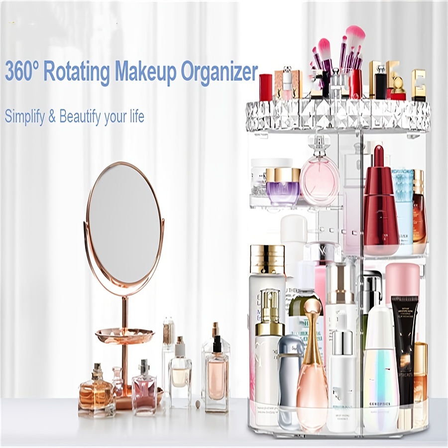 360 Rotating Makeup Organizer Vanity High capacity Skincare - Temu Bahrain
