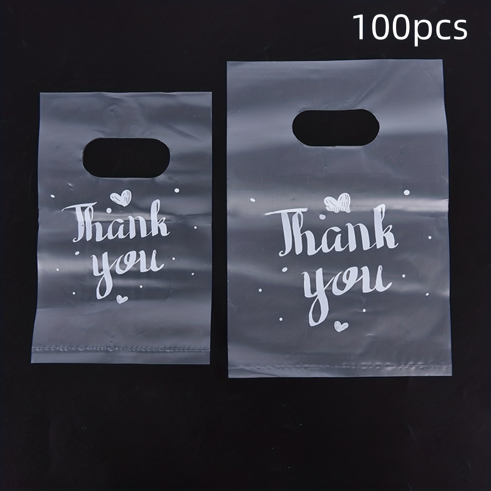 50pcs Thank You Plastic Gift Bags Plastic Shopping Bags With Handle  Christmas Wedding Party Favor Bag Candy Cake Wrapping Bags