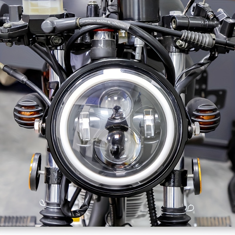 2 Stück LED Motorrad Scheinwerfer 3000LM 3 Modi von Fernlicht Abblendlicht  Blinklicht