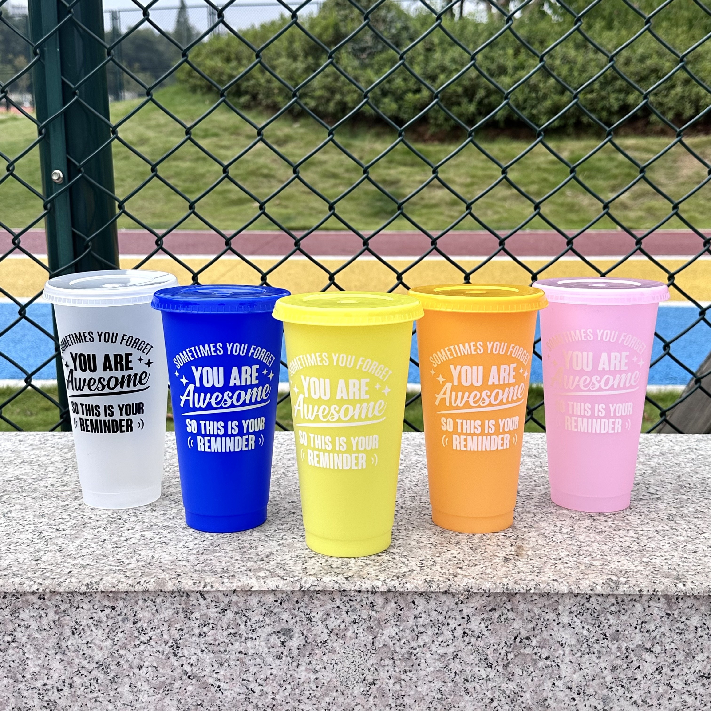 Color Changing Reusable Tumblers With Lids And Straws - Temu