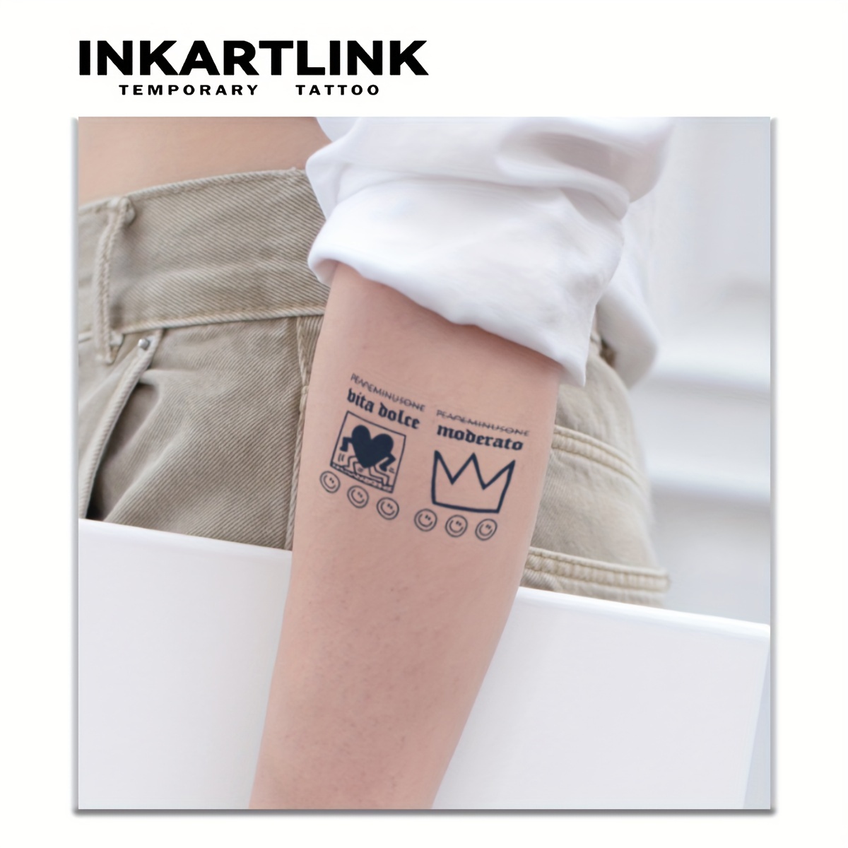 Custom property Of Lettering Temporary Tattoo Sticker set of 3