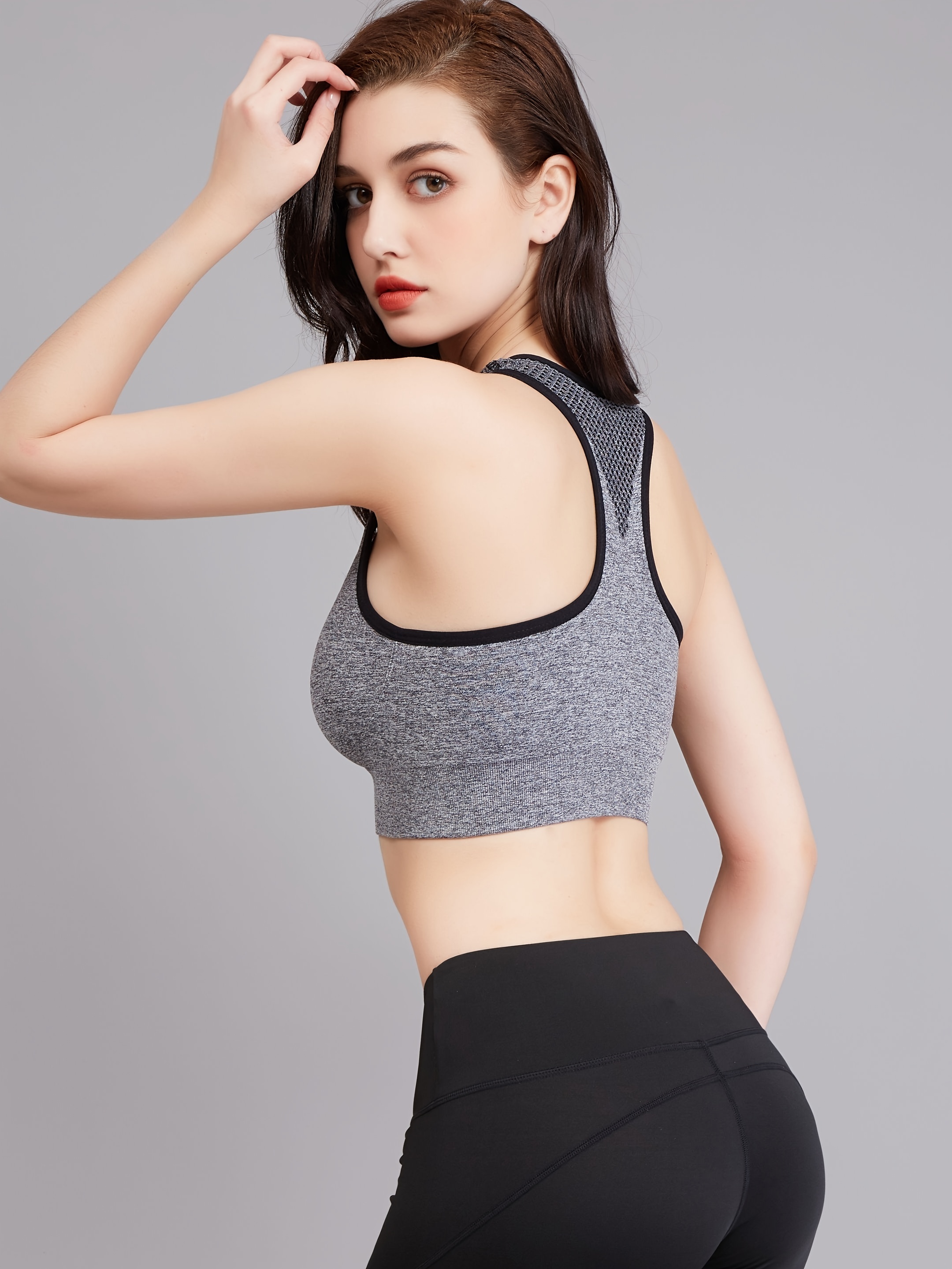 Elbourn Women Sports Bra Wirefree Yoga Bras Tank Top High Intensity Push Up  High Impact Workout Gym Activewear BraPack of 3