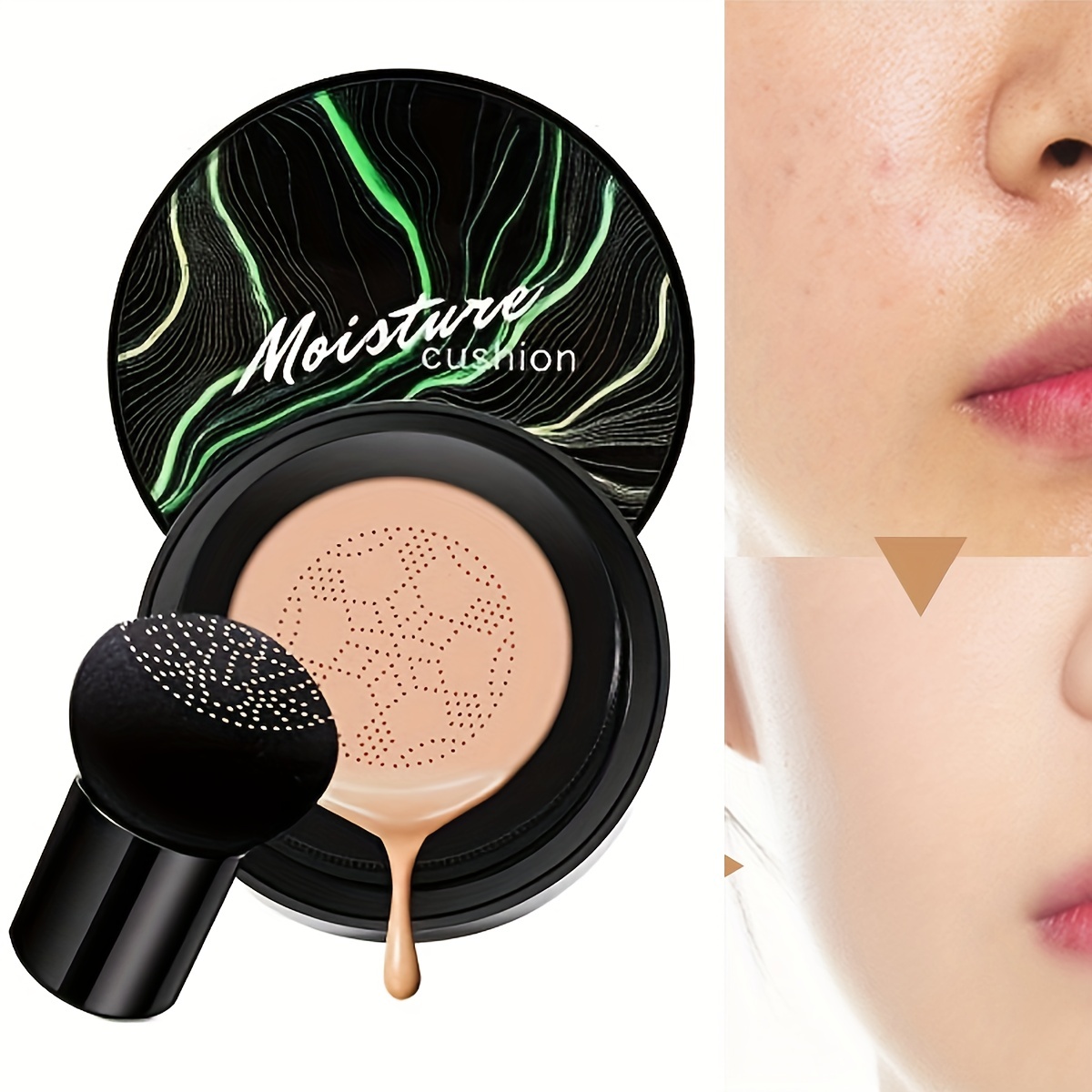 

Mushroom Head Air Cushion Cc Cream, Natural Moisturizing Highlighting Matte Oil Control Concealer Facial Blemish Concealer Foundation Bb Cream For Women Girls