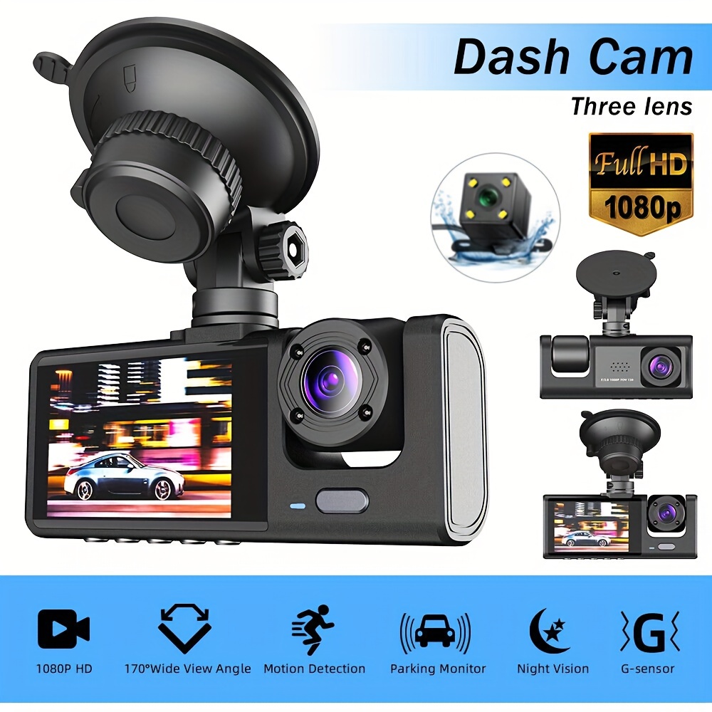 2 Dashcam 1080P avec camera arrière infrarouge pour voiture
