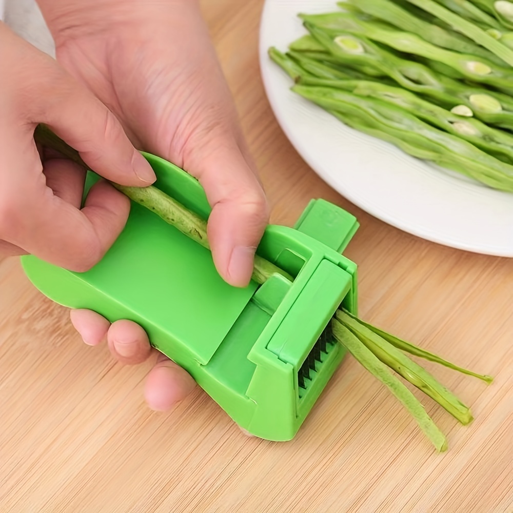  Bean Shredder Veggie Chopper Hand-cranked Push-Pull Food Grade  Wear-resistant Plastic Vegetable slicer pepper green bean slicer green  onion slicer (Red): Home & Kitchen