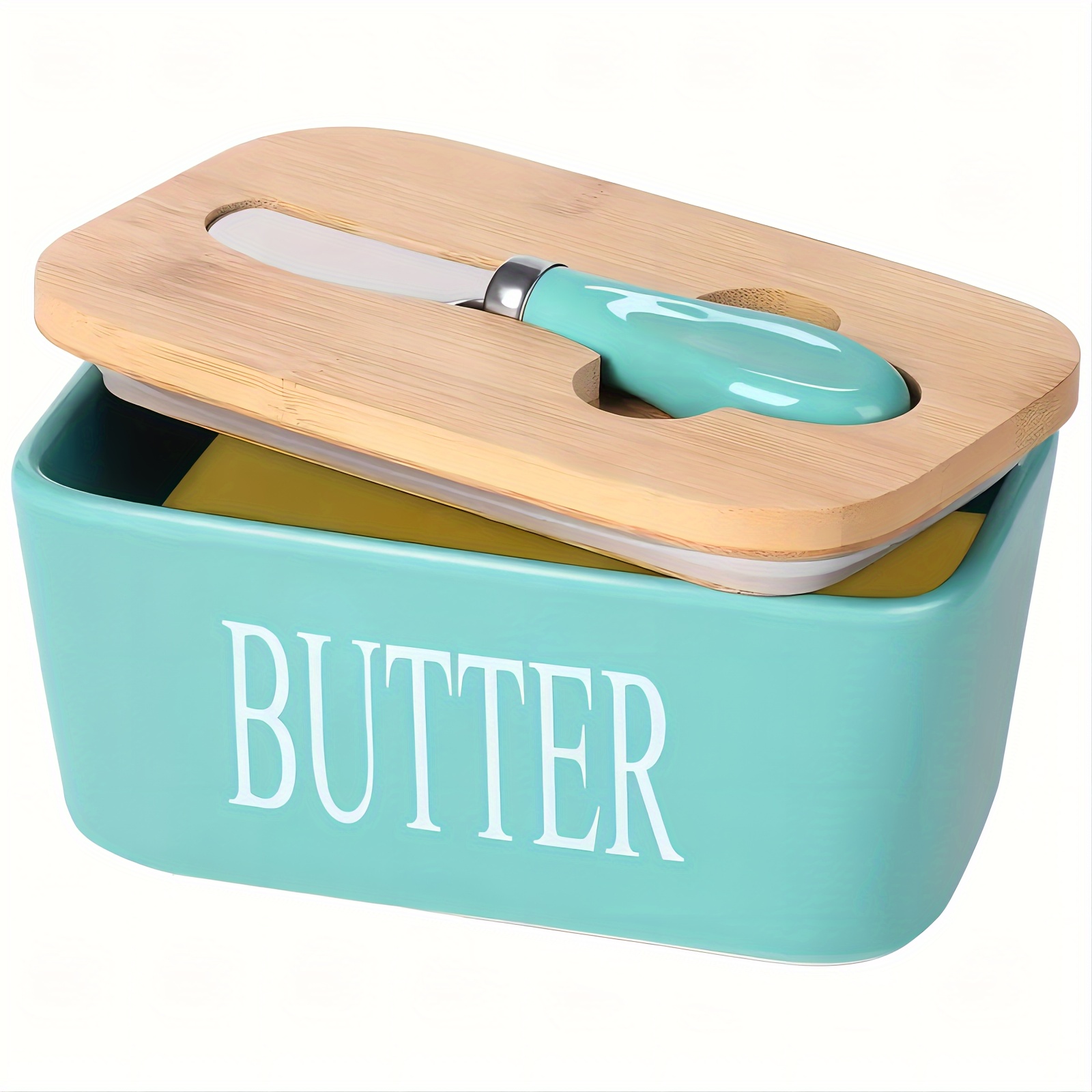 Barnyard Designs Ceramic Butter Dish with Lid for Countertop, Large Butter  Holder, Butter Crock for Counter, Covered Butter Dish for Refrigerator, Farmhouse  Dishes Kitchen Decor, Grey, 8 x 4