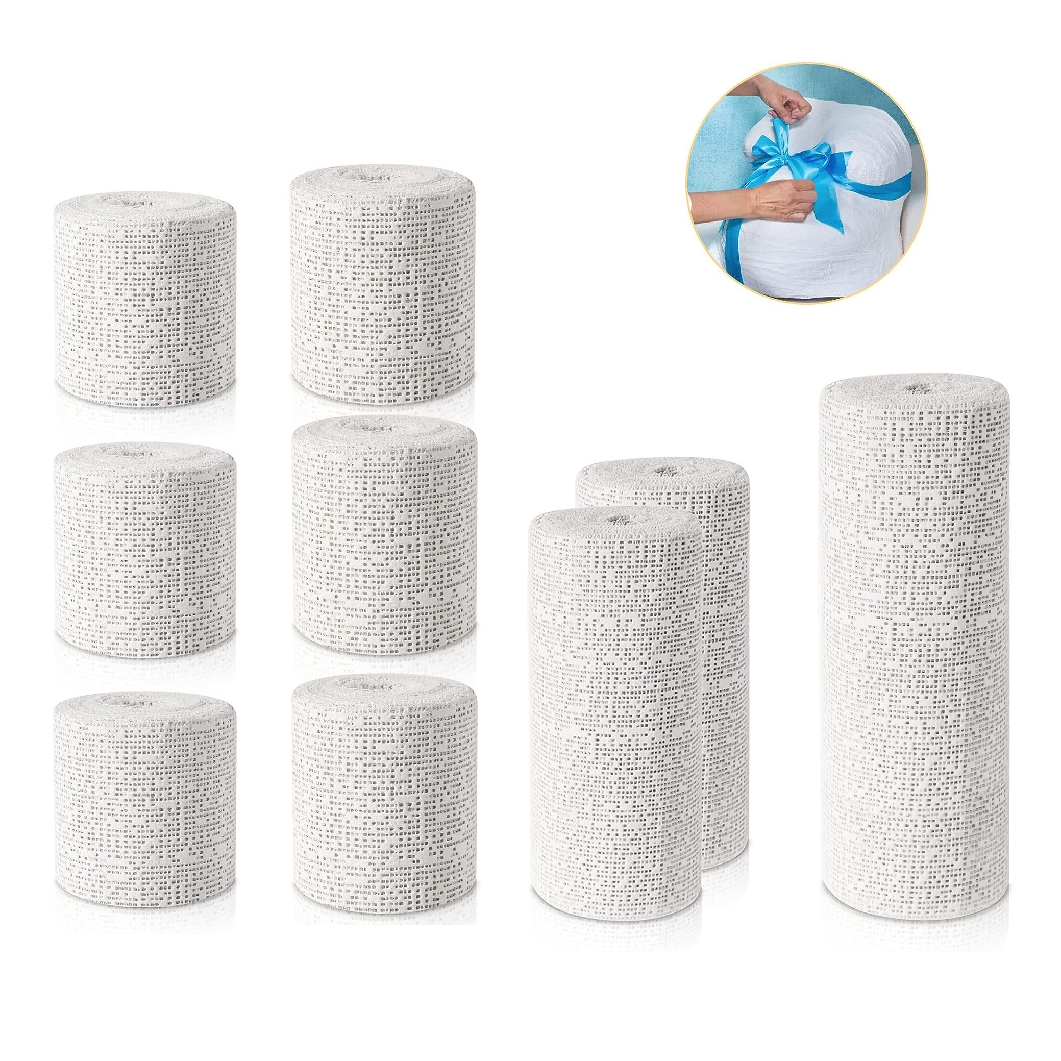 6 Inch X 5 Yards (12 Rolls) OrthoTape Plaster Cloth Gauze Bandages Rolls  for Art Project, Belly Cast, Mask Making, Sculptures, Body Casts, Craft