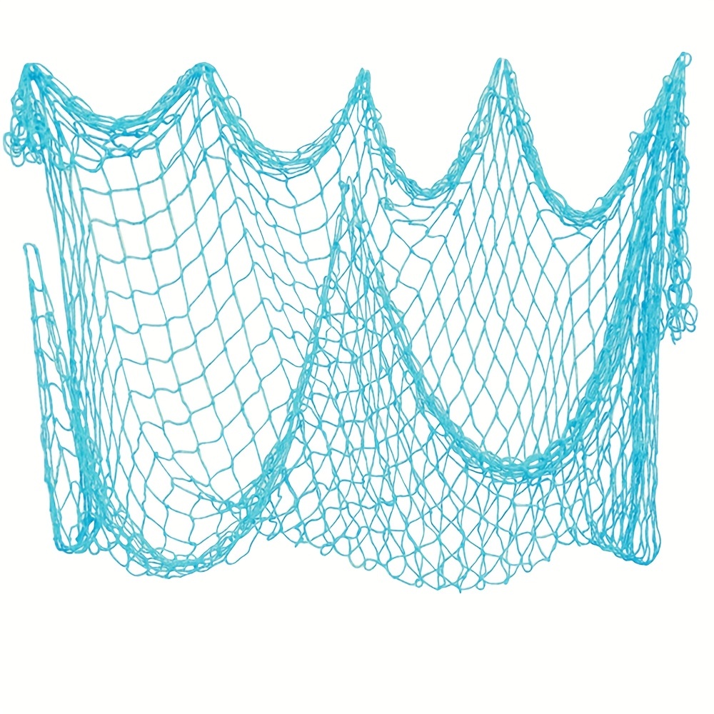 Nautical Style Aqua Blue Fishing Net Wall Hanging Perfect - Temu Canada