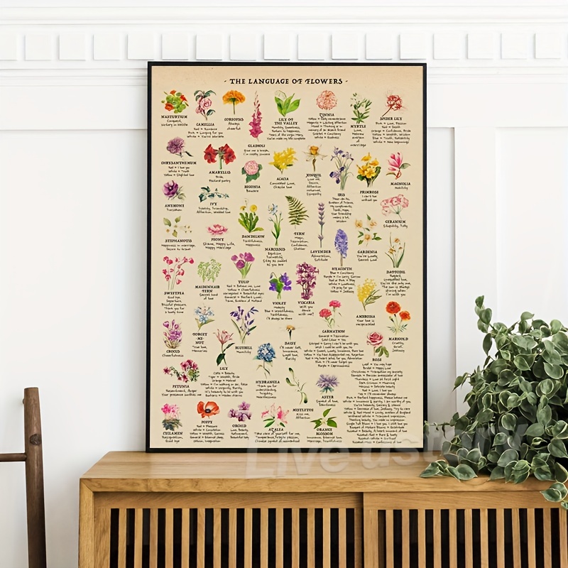 Flower Meaning Reference Chart Print 'at a glance' Language - Temu