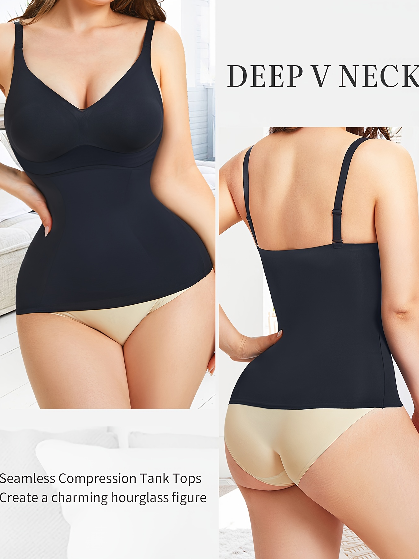 Women's Deep V-neck Shapewear Top