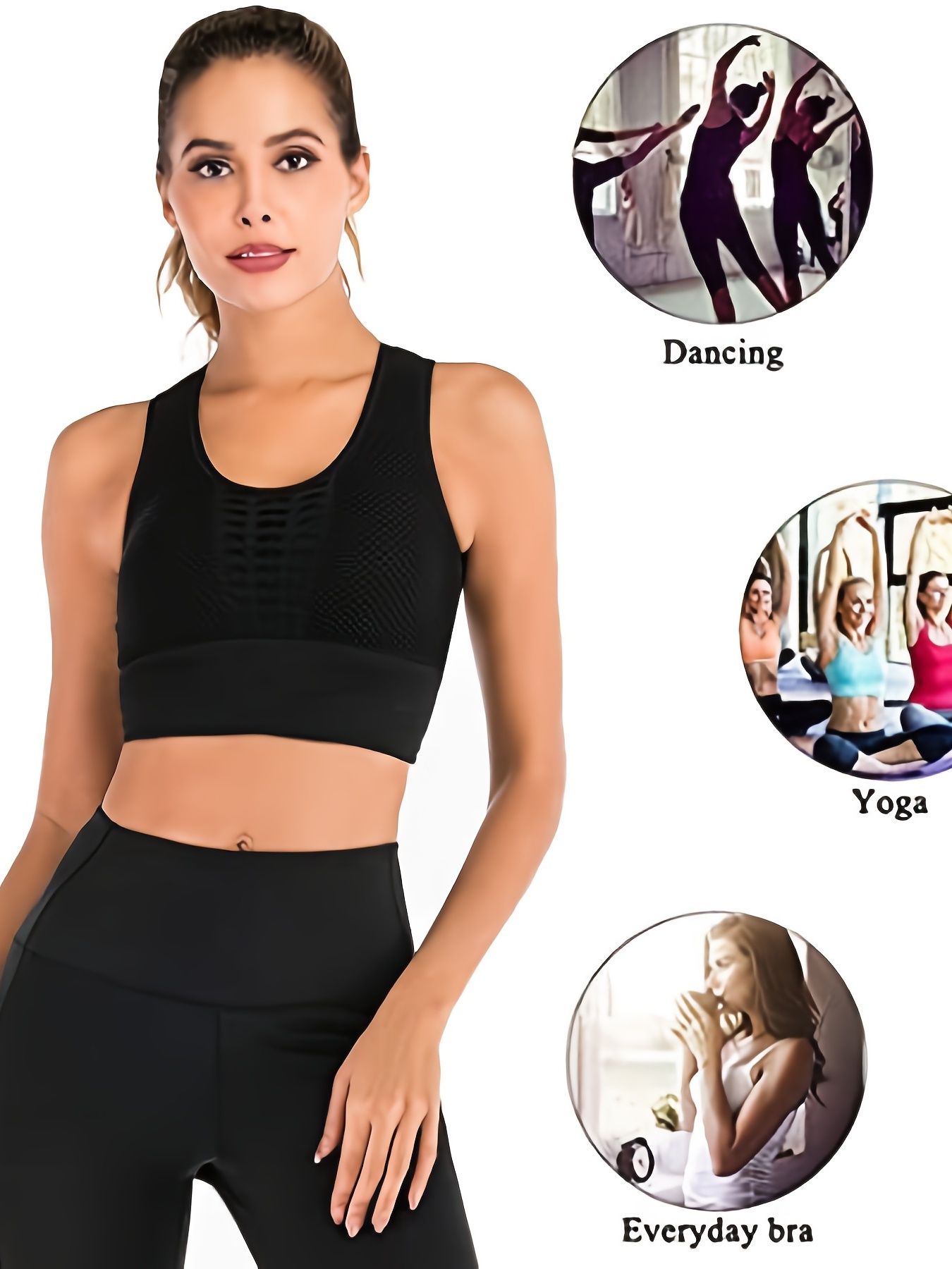 Women's Slim Fit Workout Tops Breathable Mesh Back Yoga Crop - Temu