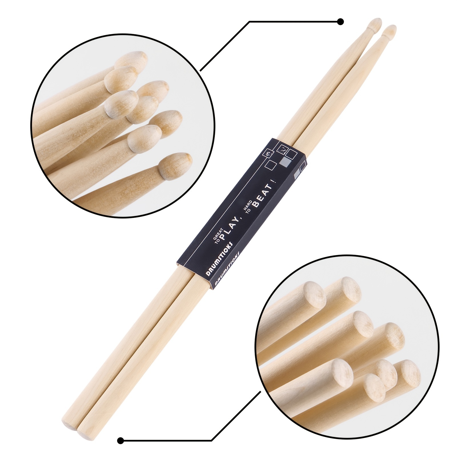 Panda 5a Drumsticks Classic Maple Wood Drumsticks With Wood - Temu