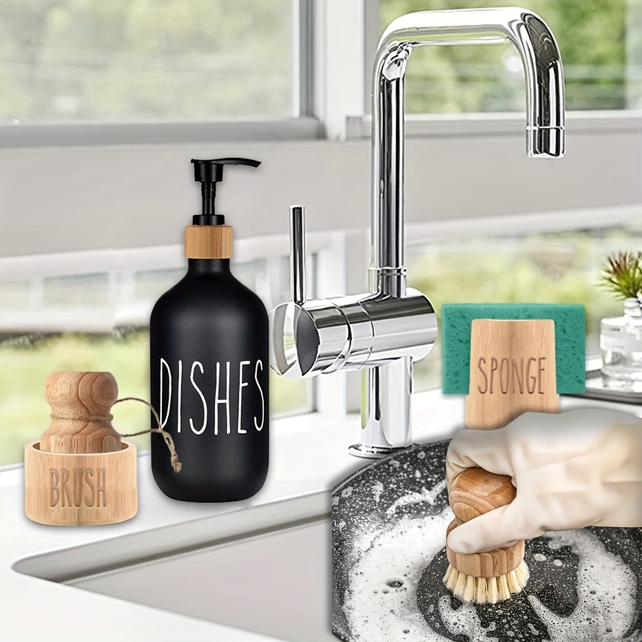 Dish Brush with Soap Dispenser for Dishes Pot Pan Kitchen Sink Scrubbing  for Dish Pot Pan Sink Cleaning