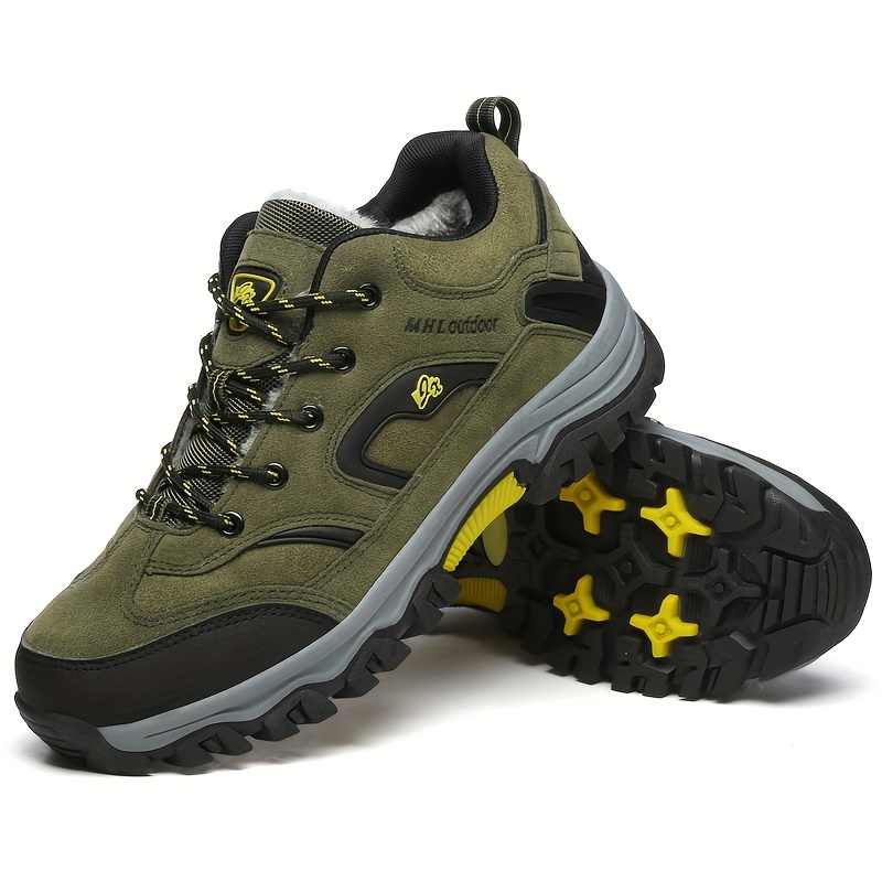 Mens Trendy Low Top Hiking Boots Comfy Non Slip Lace Up Durable