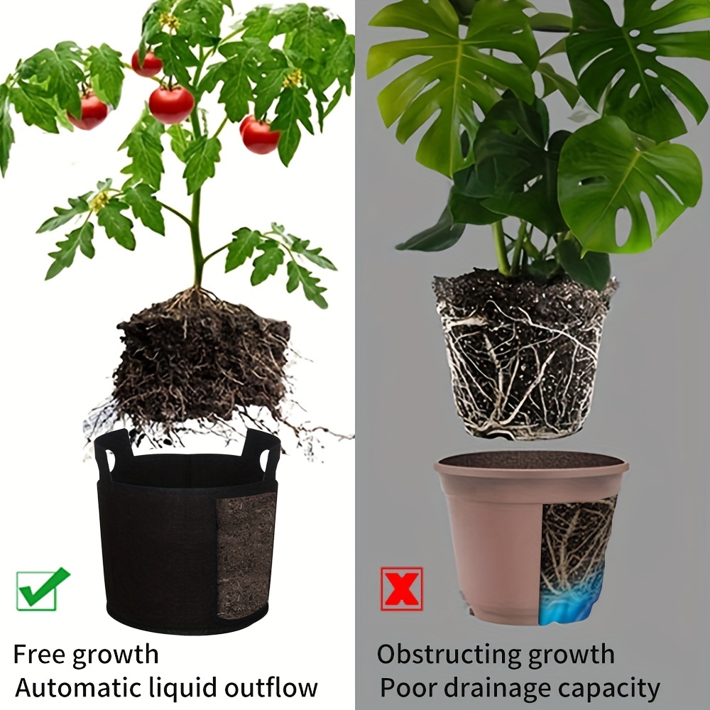 Special Offer 1 Pcs Free Shipping Black Fabric Pots Plant Vegetable Pouch  Round Aeration Pot Container Grow Bag - Flower Pots & Planters - AliExpress